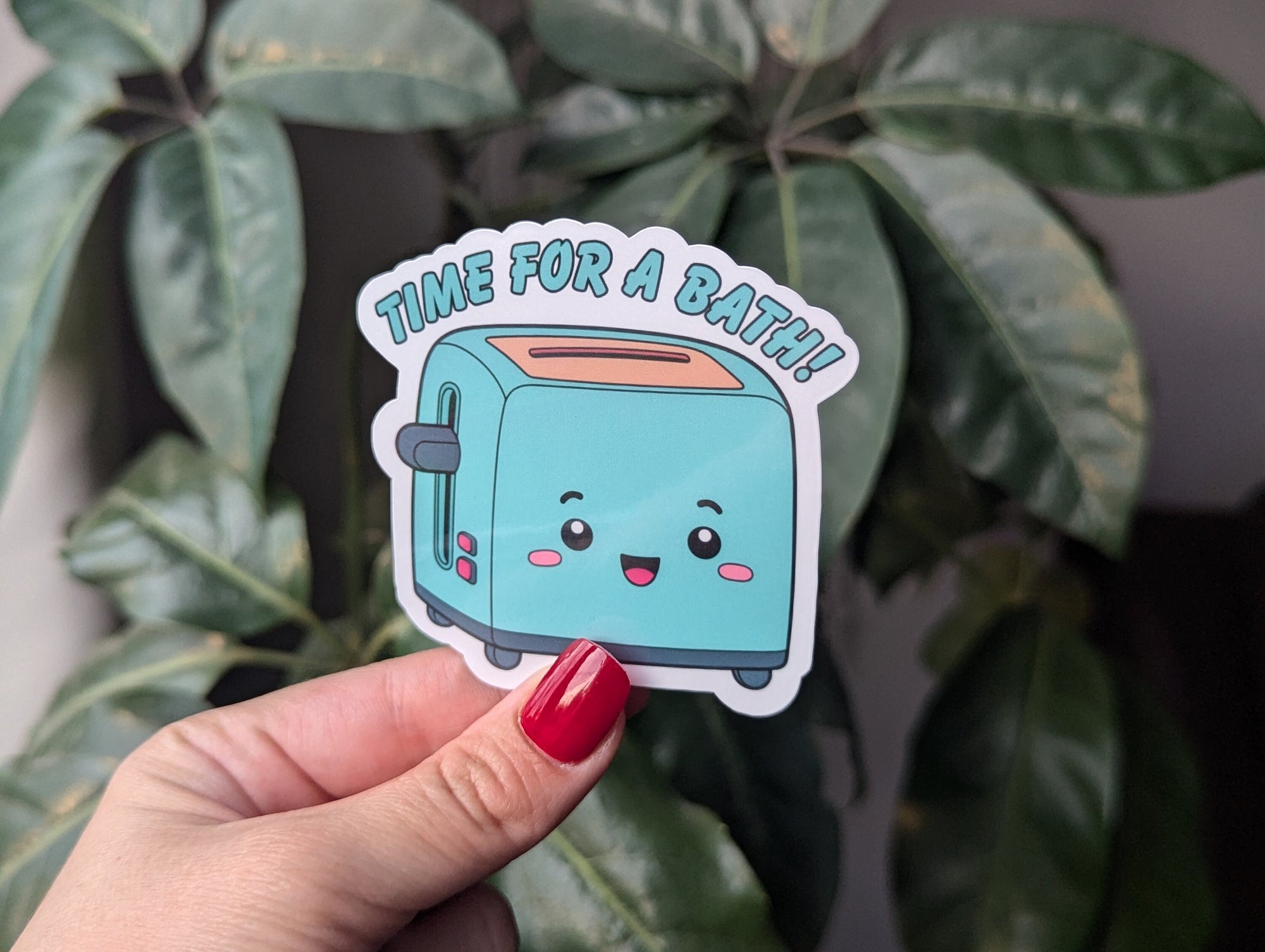 Toaster bath sticker for planner, dark humor stickers for laptop, funny adult gifts, mental health stickers for water bottle, humor stickers