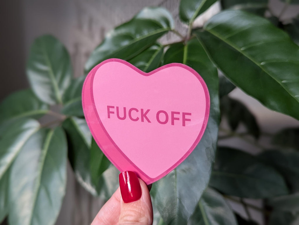 Conversation heart sticker for laptop, funny gift for boyfriend, anti valentines day, snarky stickers for phone case, heart sticker for her