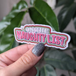 On the naughty list sticker, funny Christmas stickers, Santa list, holiday stickers for laptop, bookish stickers for kindle, stocking gifts