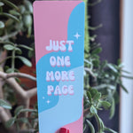 Just one more page bookmark, cute pastel retro aesthetic, bookworm gifts, book gift for book lovers, bookish gift, reader accessories, cute