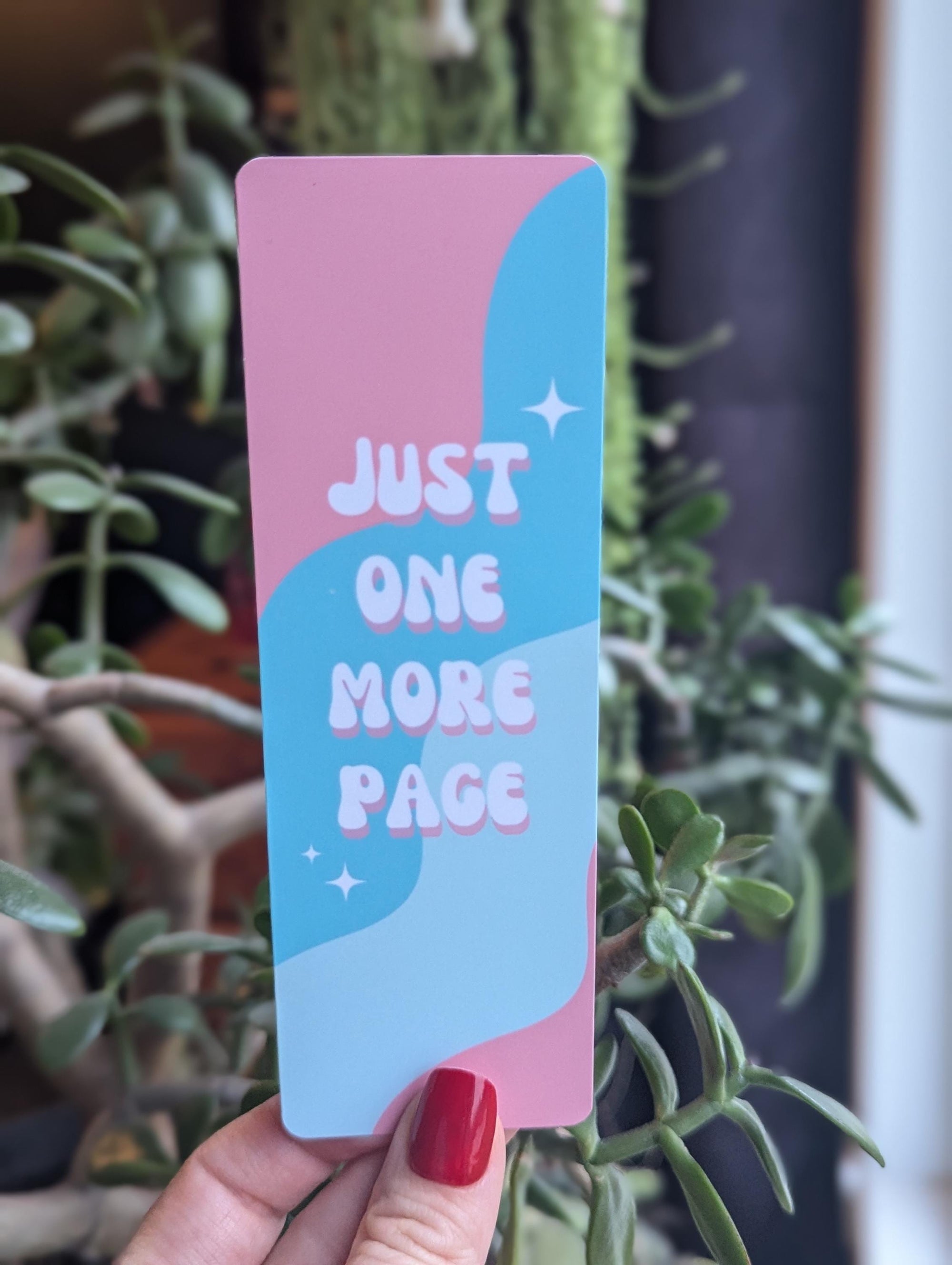 Just one more page bookmark, cute pastel retro aesthetic, bookworm gifts, book gift for book lovers, bookish gift, reader accessories, cute