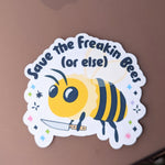 Save the Bees Sticker, Funny Pollinator Decal, Hydroflask Nature Sticker, Bee Laptop Sticker, Gardener Gift, Eco Friendly Vinyl Sticker