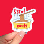 Send noods, ramen sticker, funny stickers adult, food lover gift, sarcastic stickers for kindle, pun stickers for water bottle, foodie gift