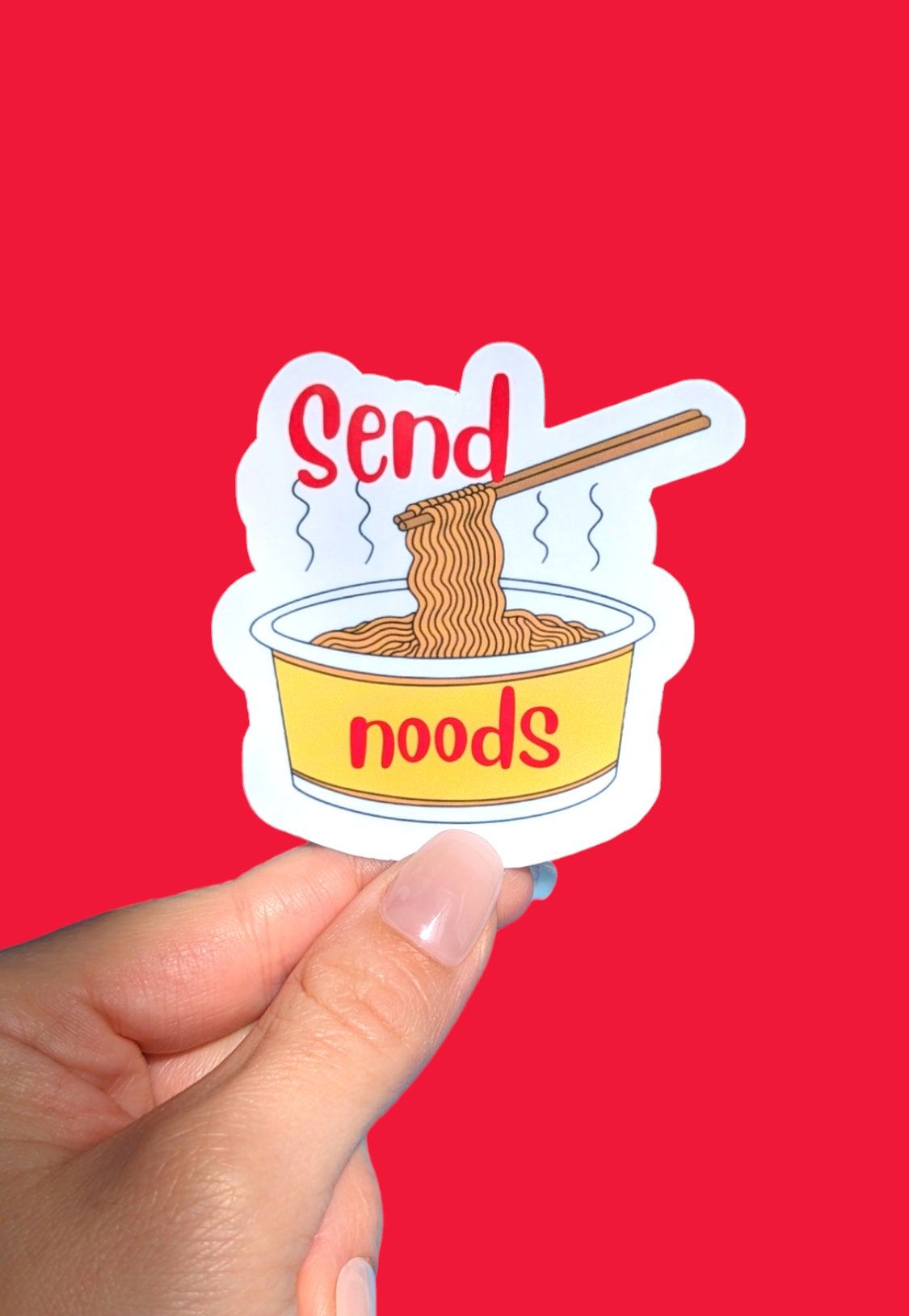 Send noods, ramen sticker, funny stickers adult, food lover gift, sarcastic stickers for kindle, pun stickers for water bottle, foodie gift
