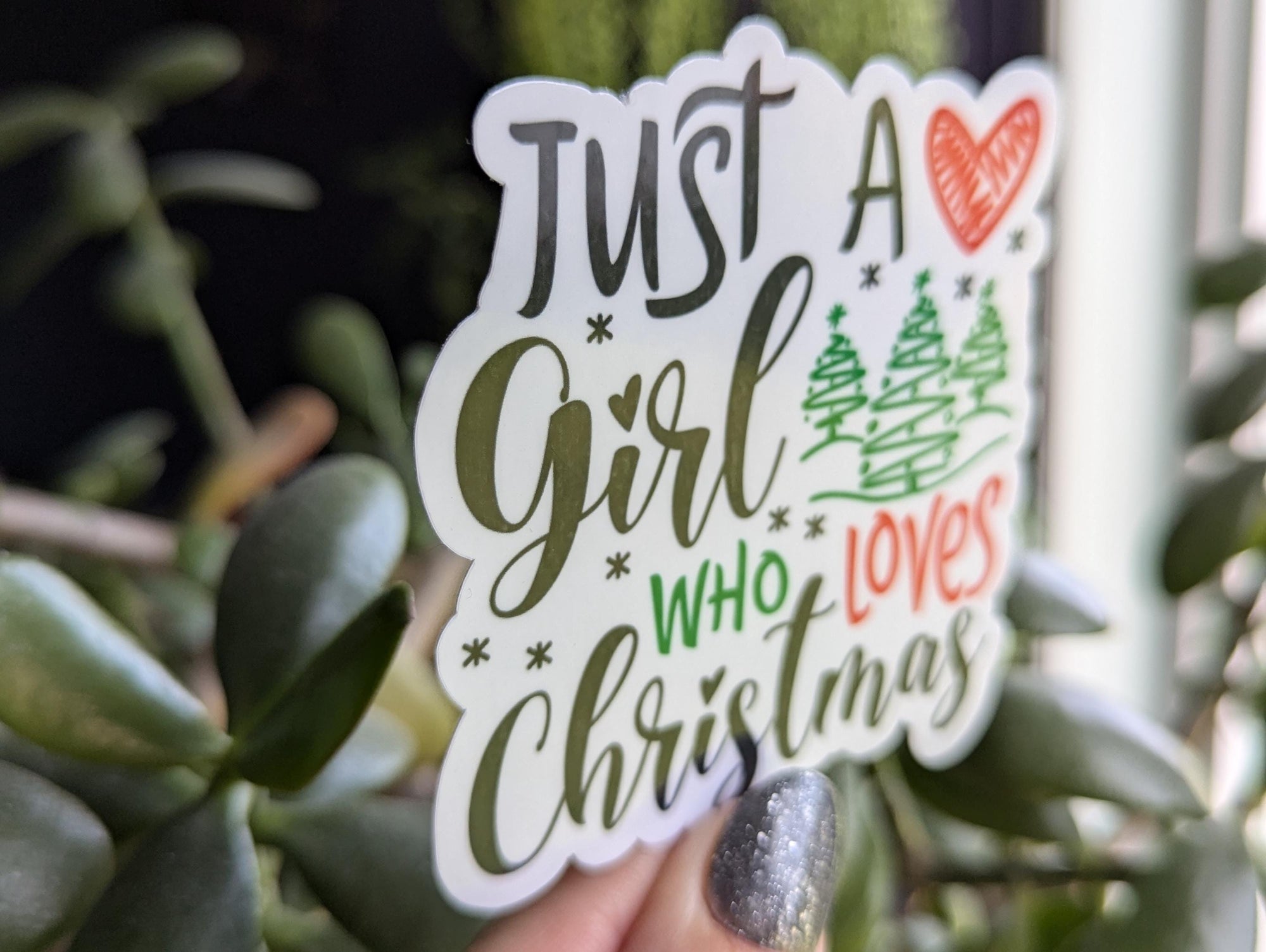 Just a girl who loves Christmas, holiday sticker for planner, Christmas gifts for teenage girl, stocking stuffer ideas, Christmas lover gift