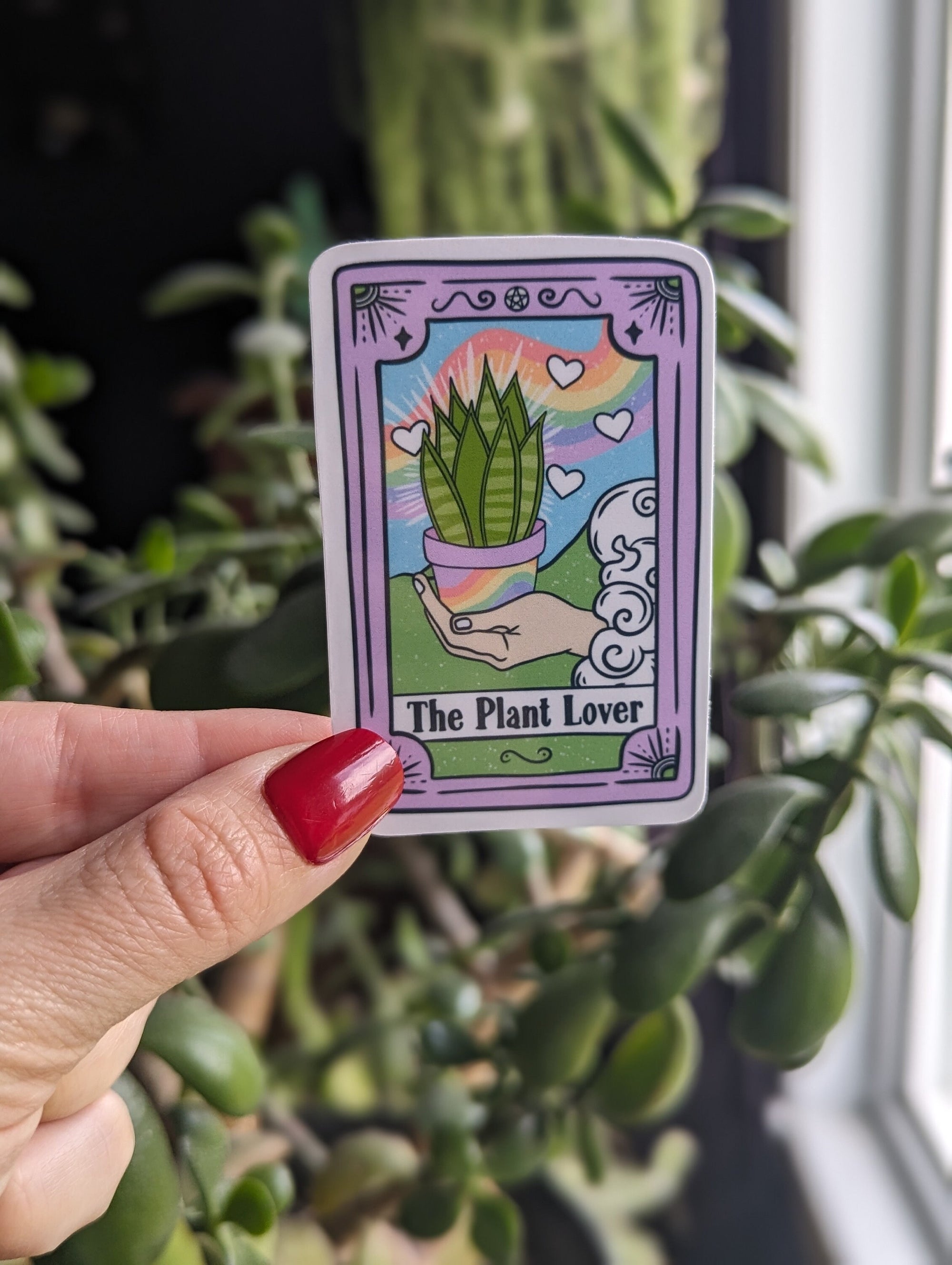 the plant lover tarot card, funny sticker for phone case, cute gift for plant lover, witchy gifts for women, witchcraft stickers for kindle