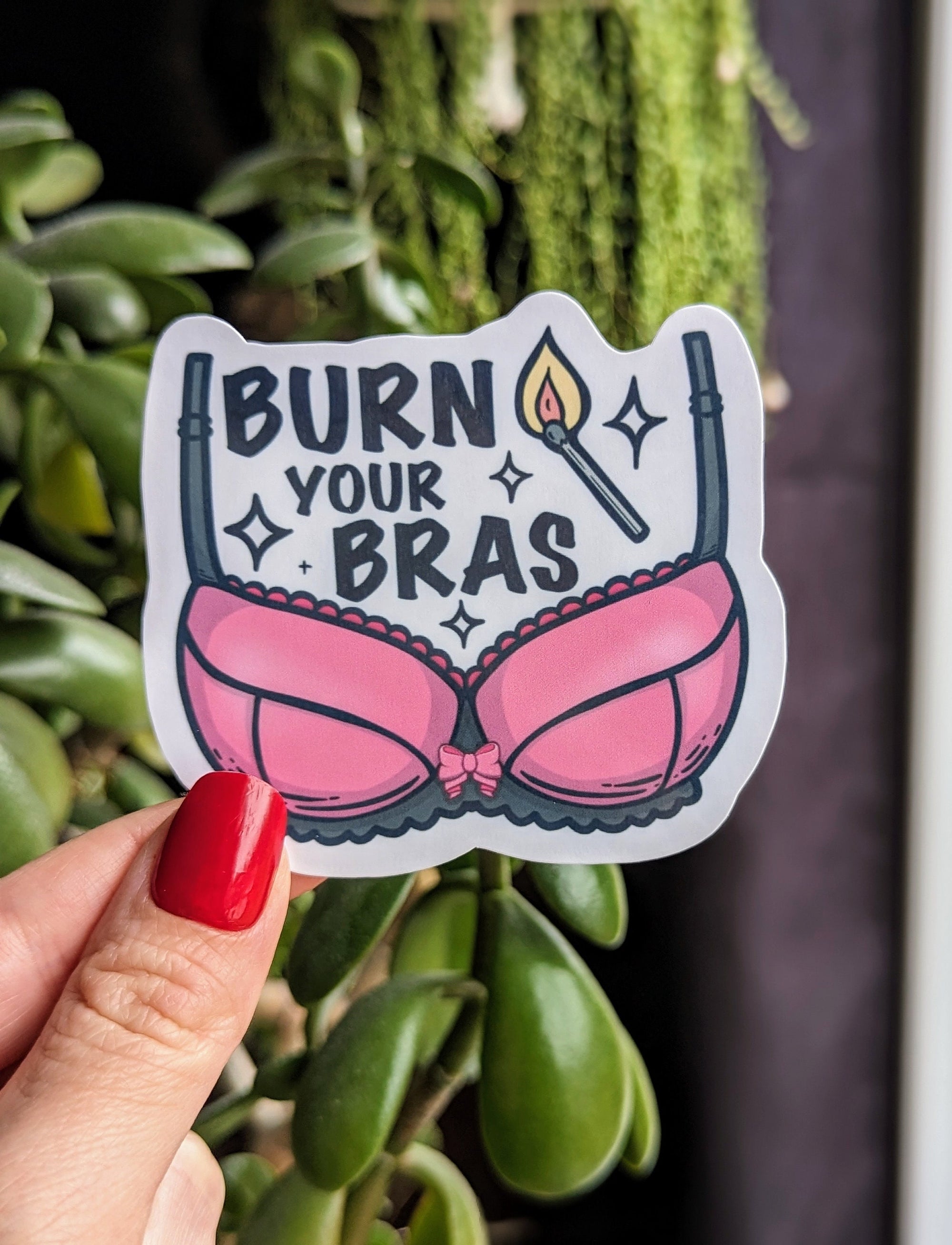 Burn your bras, feminist stickers for water bottle, female stickers for tumblers, breast stickers for hydroflask, funny stickers adult