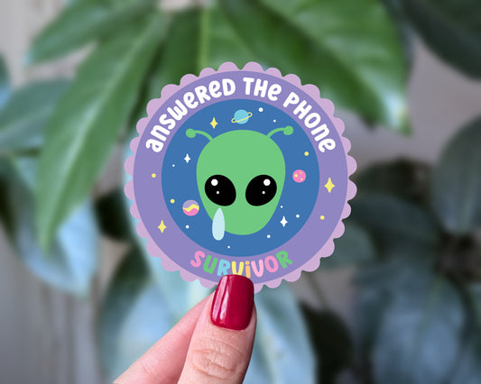 Answered The Phone Survivor Vinyl Sticker