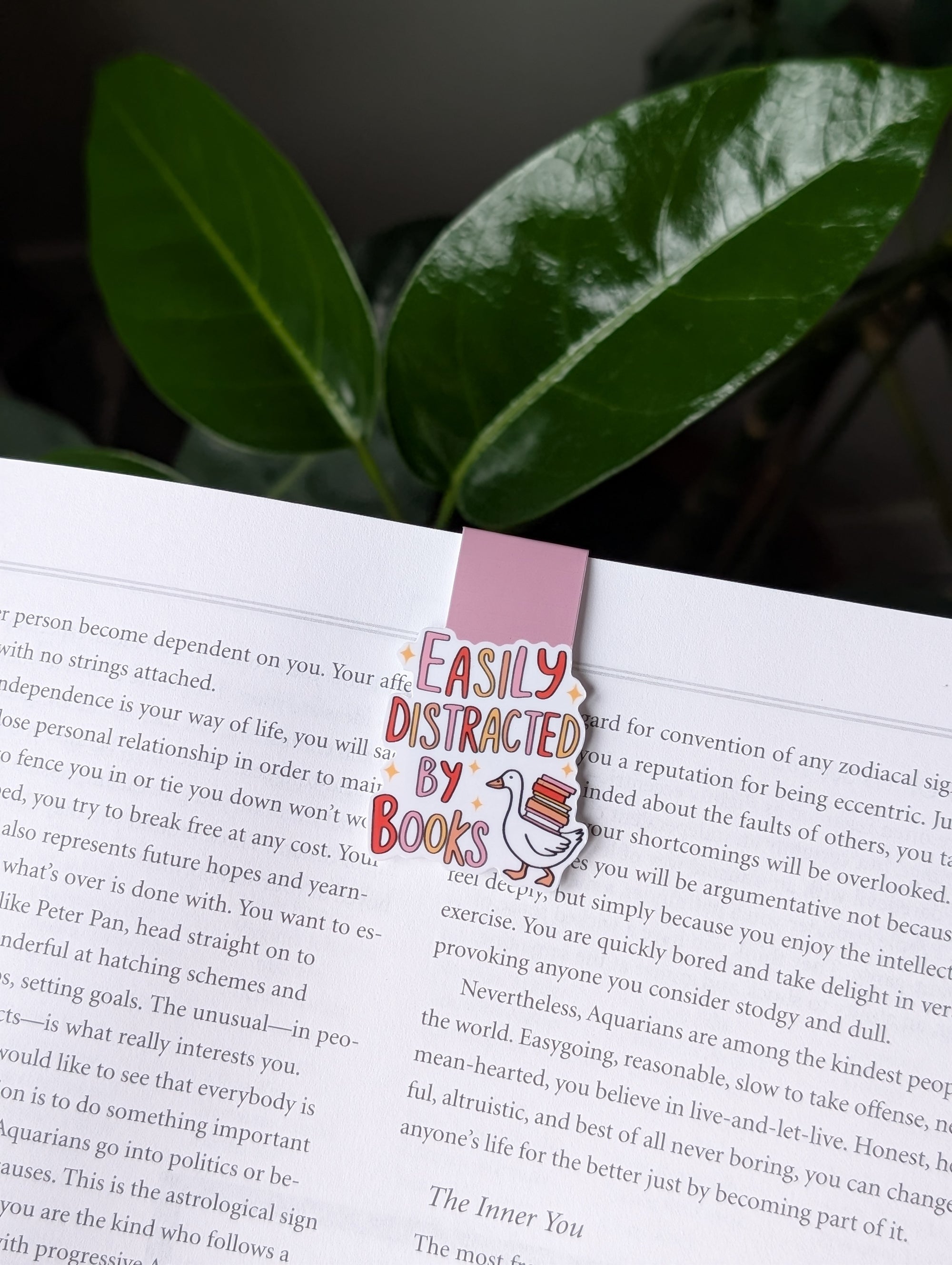 Easily Distracted by Books Bookmark – Funny Goose Magnetic Page Marker