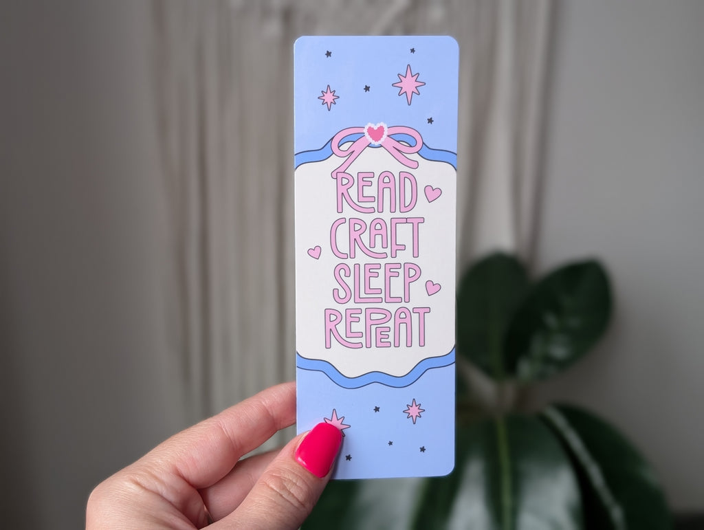 Read Craft Sleep Repeat Bookmark – Cute Pastel Book Lover Gift