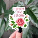 From the 1900s Cross Stitch Rose Sticker