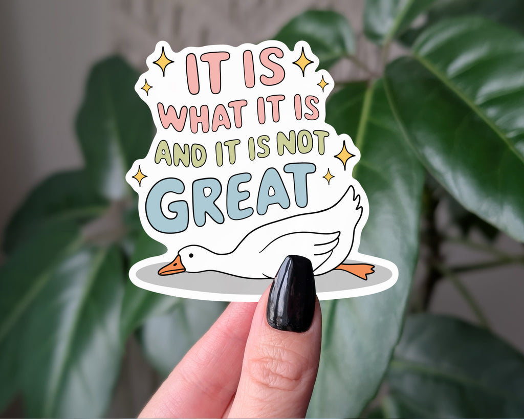 It Is What It Is And It’s Not Great Duck Sticker