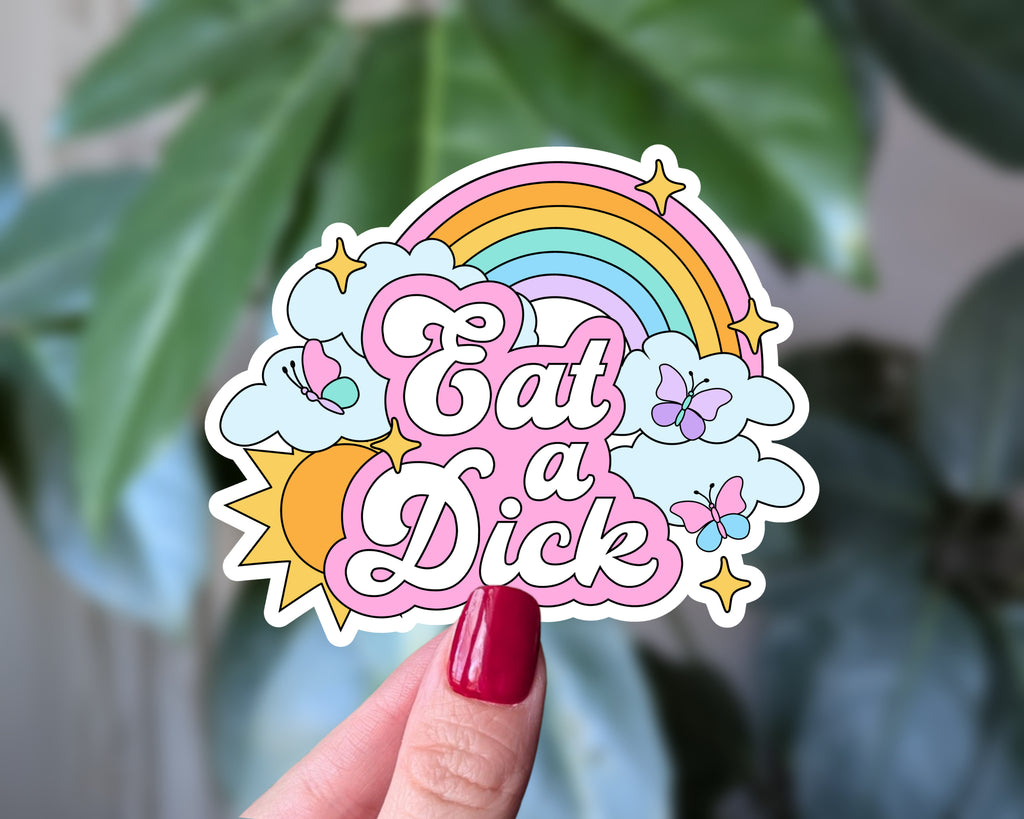 Eat a Dick Sticker - Funny Pastel Adult Humor Vinyl Sticker