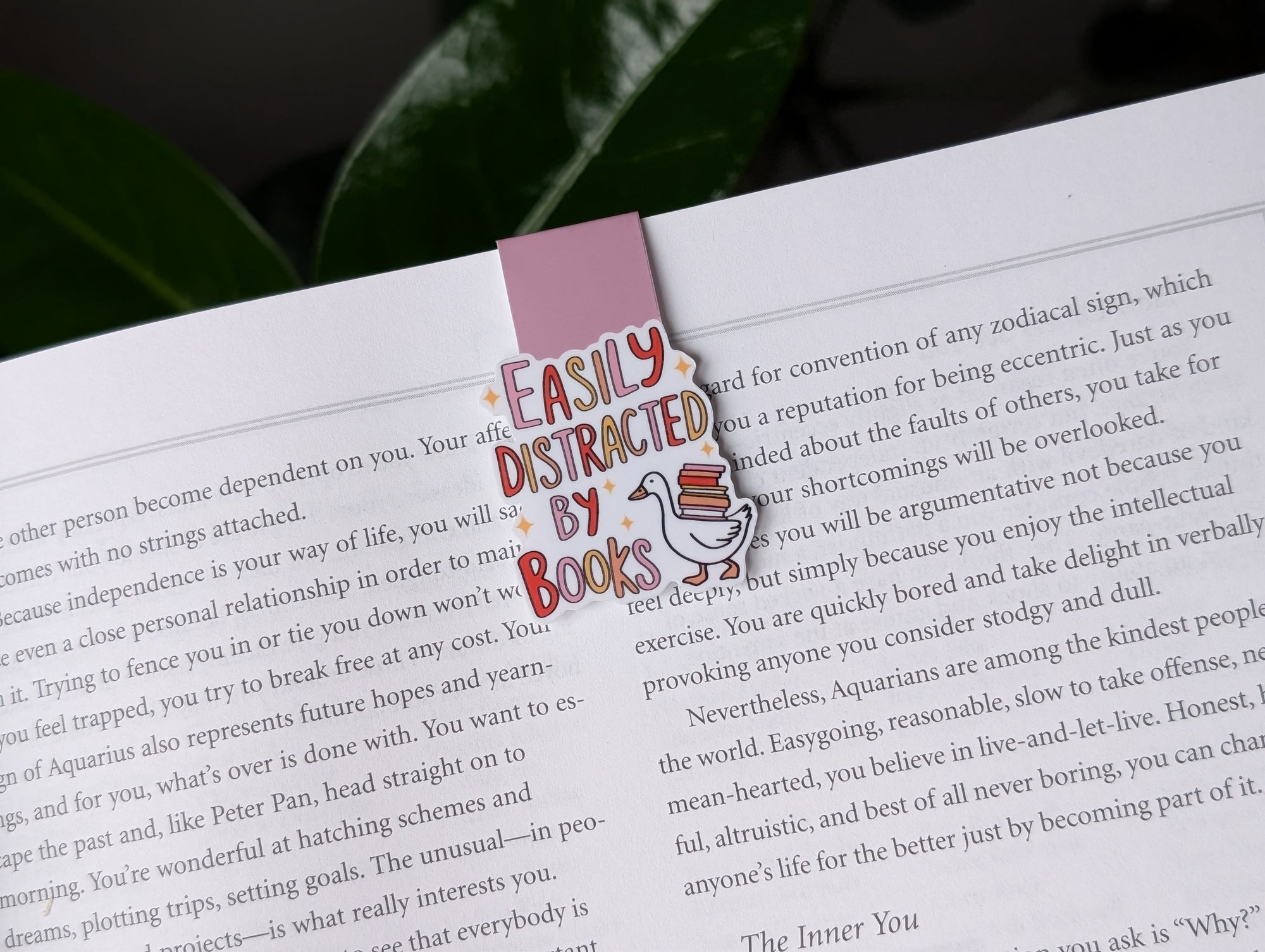 Easily Distracted by Books Bookmark – Funny Goose Magnetic Page Marker