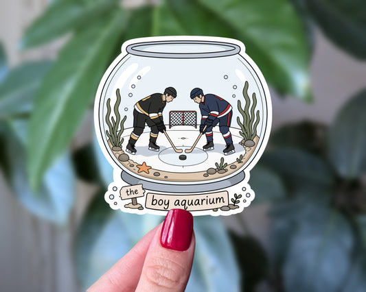 The Boy Aquarium Sticker | Funny Hockey Boyfriend & Hockey Player Decal