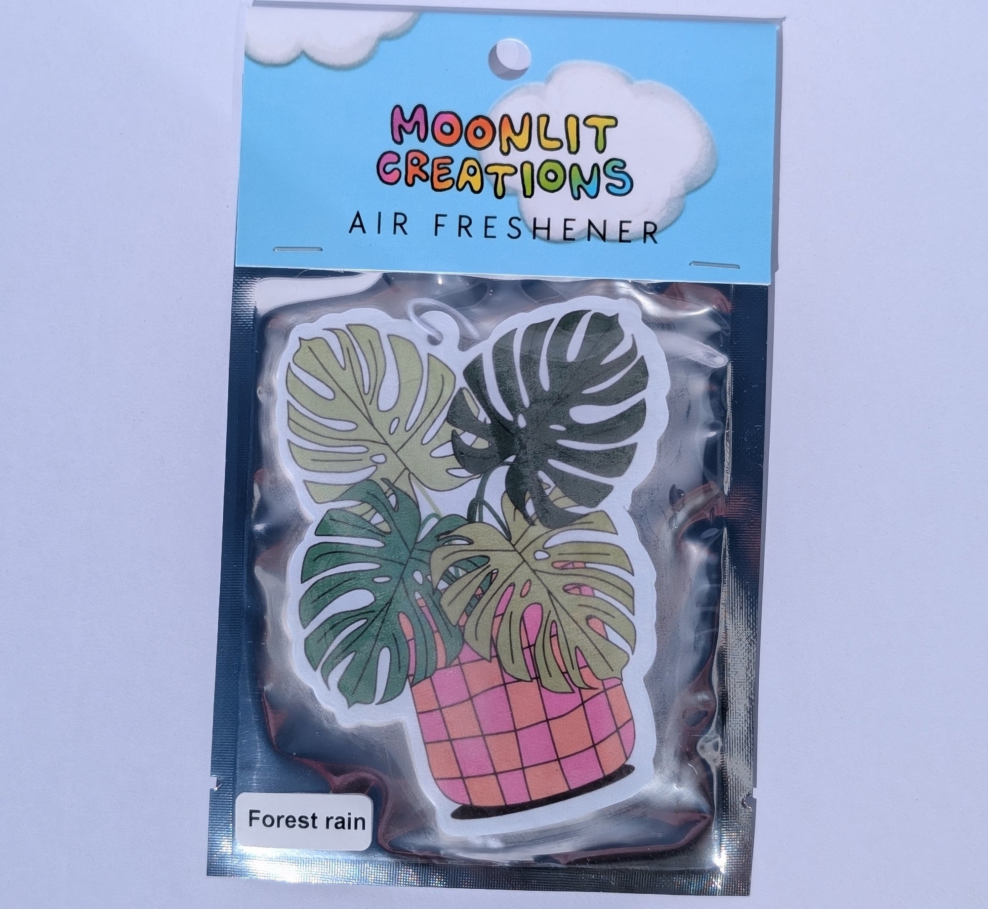 Monstera Plant Car Air Freshener | Forest Rain Scent