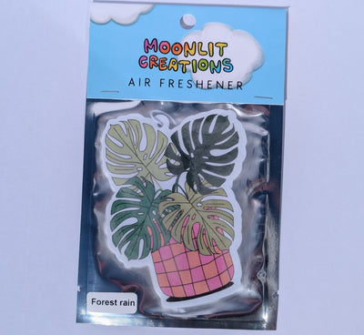 Monstera Plant Car Air Freshener | Forest Rain Scent