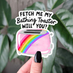 Rainbow Toaster Dark Humor Sticker