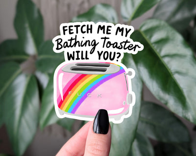 Rainbow Toaster Dark Humor Sticker