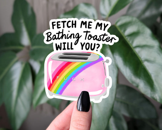 Rainbow Toaster Dark Humor Sticker