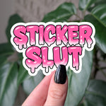 Sticker Slut Funny Pink Drippy Vinyl Sticker