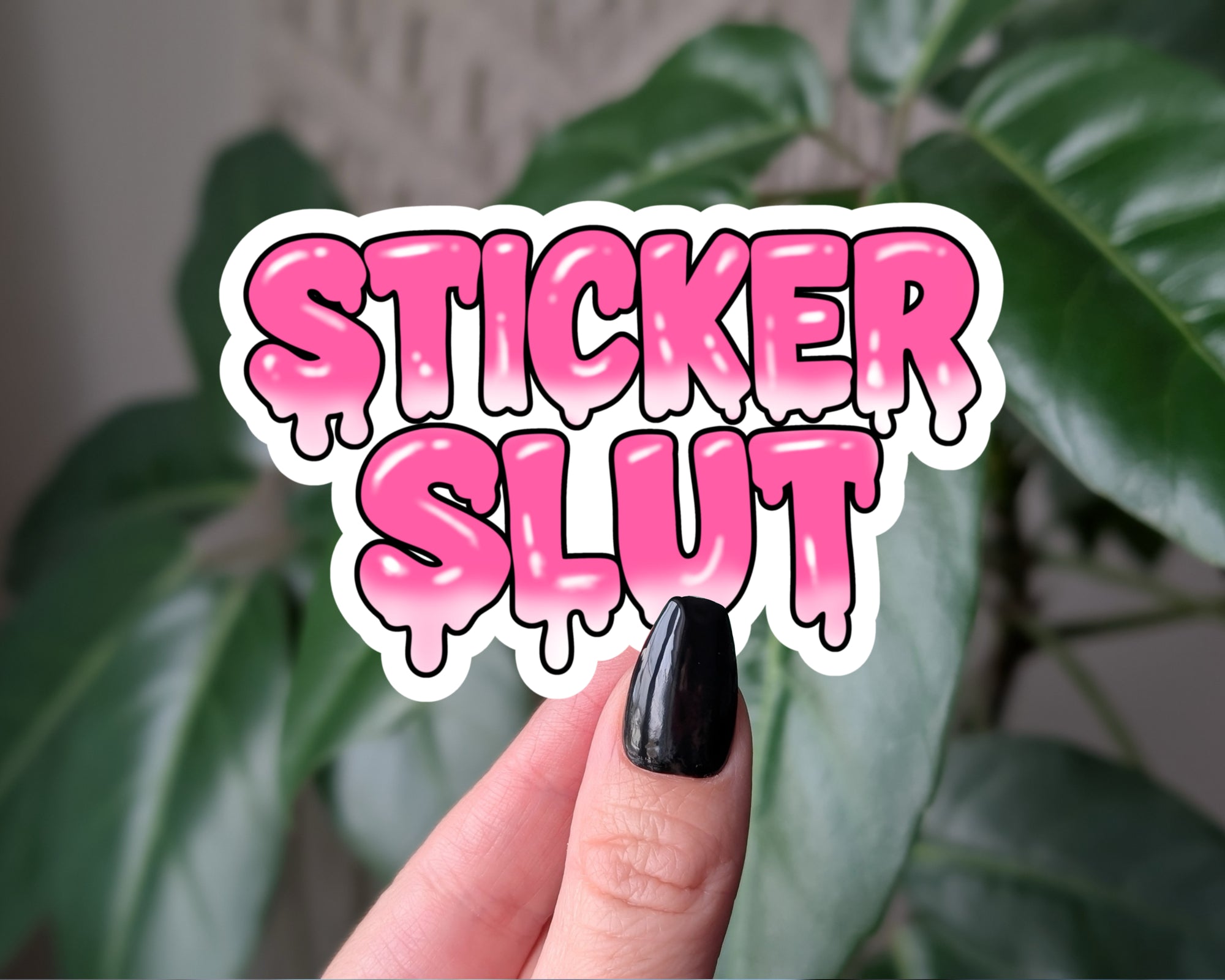 Sticker Slut Funny Pink Drippy Vinyl Sticker