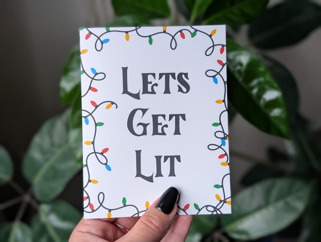 Let's Get Lit - Funny Christmas Holiday Card