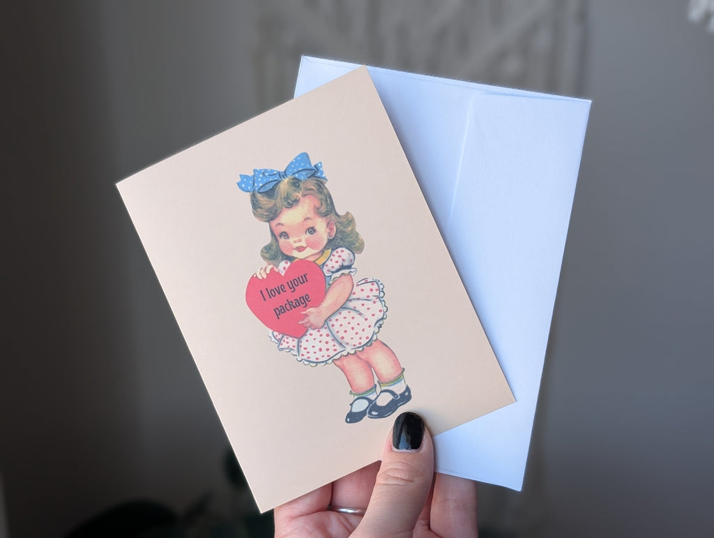 I Love Your Package Funny Valentine Greeting Card