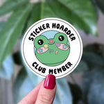 Sticker Hoarder Club Member Frog Vinyl Sticker Decal