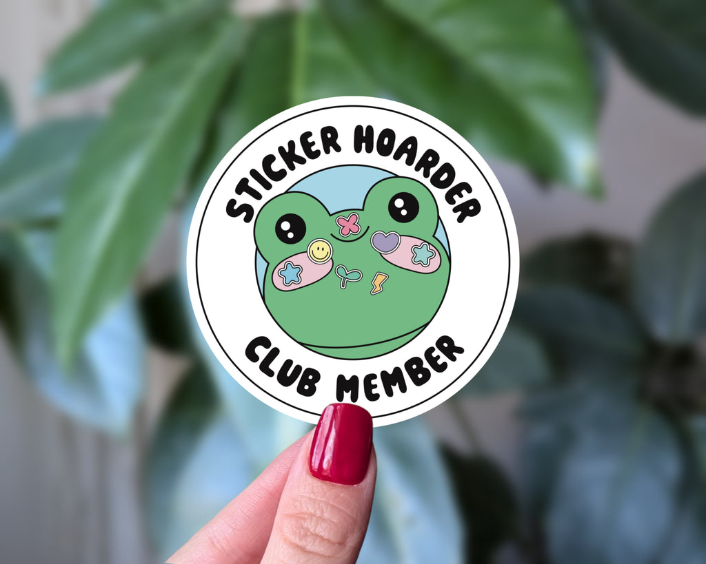 Sticker Hoarder Club Member Frog Vinyl Sticker Decal