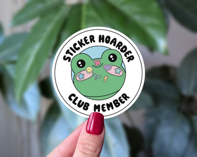 Sticker Hoarder Club Member Frog Vinyl Sticker Decal