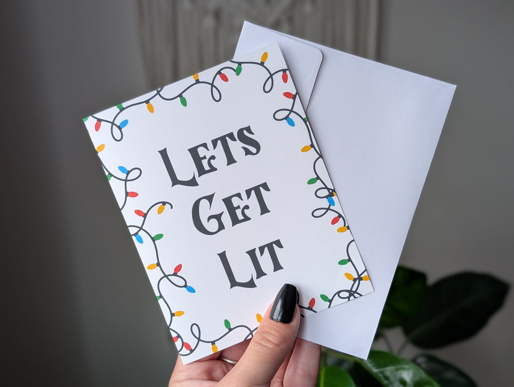 Let's Get Lit - Funny Christmas Holiday Card