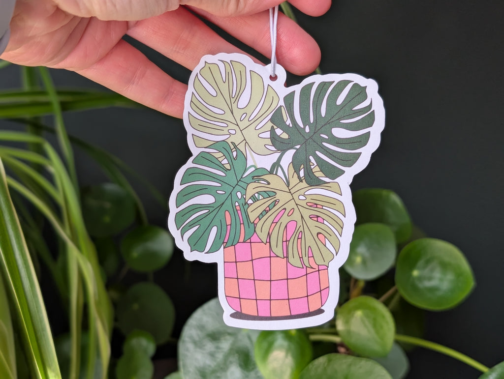 Monstera Plant Car Air Freshener | Forest Rain Scent