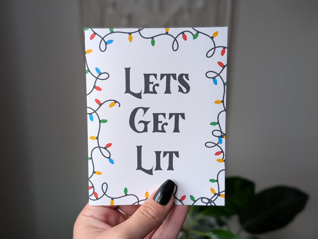Let's Get Lit - Funny Christmas Holiday Card
