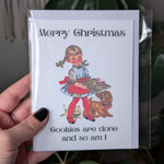 Funny Vintage Christmas Card – Retro Holiday Greeting – “Cookies Are Done and So Am I”