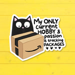 Tracking Packages Funny Sticker | Relatable Online Shopping Humor Decal