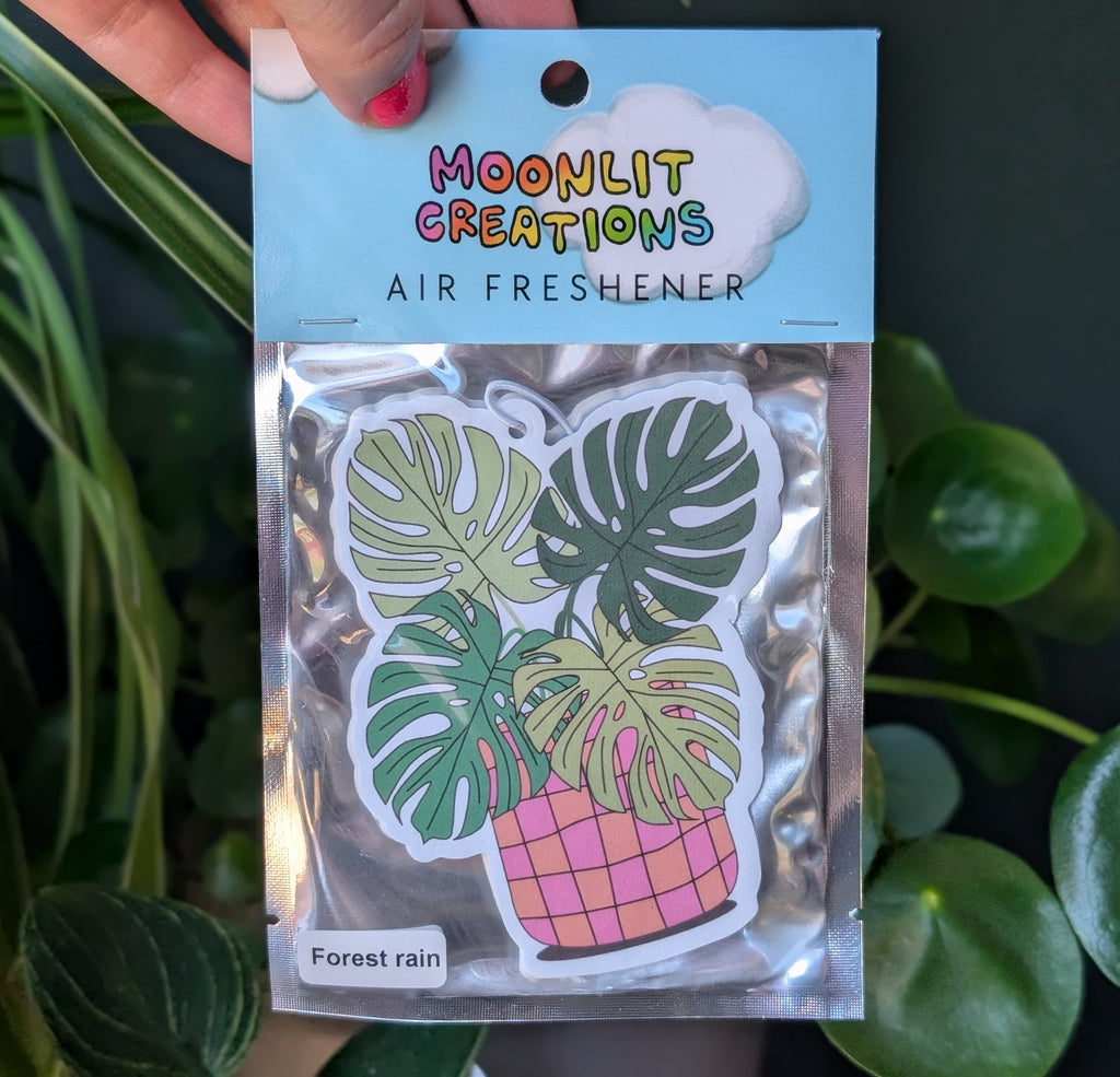 Monstera Plant Car Air Freshener | Forest Rain Scent