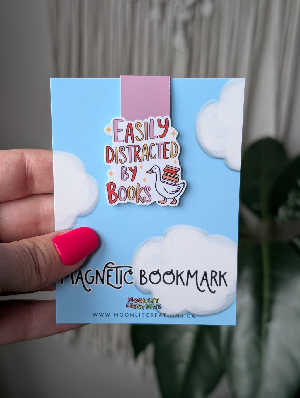 Easily Distracted by Books Bookmark – Funny Goose Magnetic Page Marker