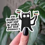 Invisible Disability Cat Sticker