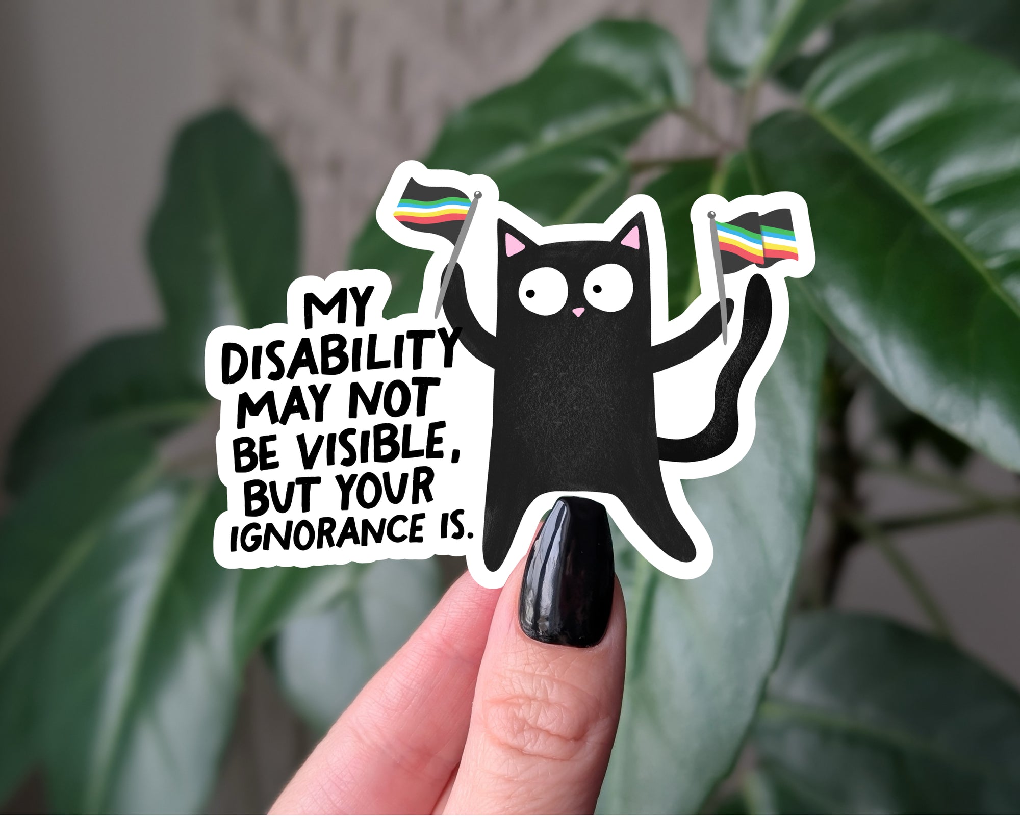Invisible Disability Cat Sticker