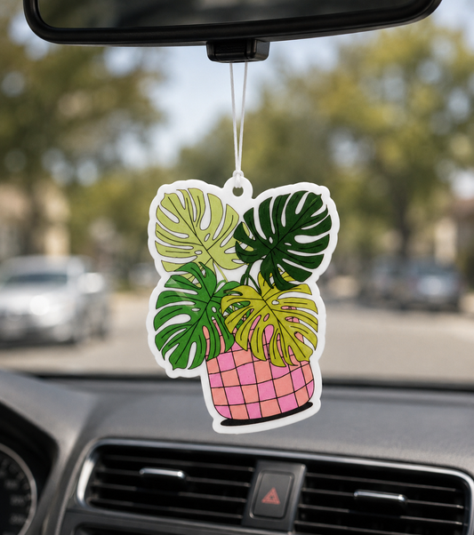 Monstera Plant Car Air Freshener | Forest Rain Scent