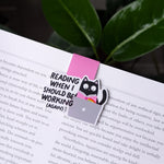 Funny Cat Magnetic Bookmark – Reading When I Should Be Working