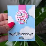 My Book Is Calling Magnetic Bookmark – Pink Retro Phone