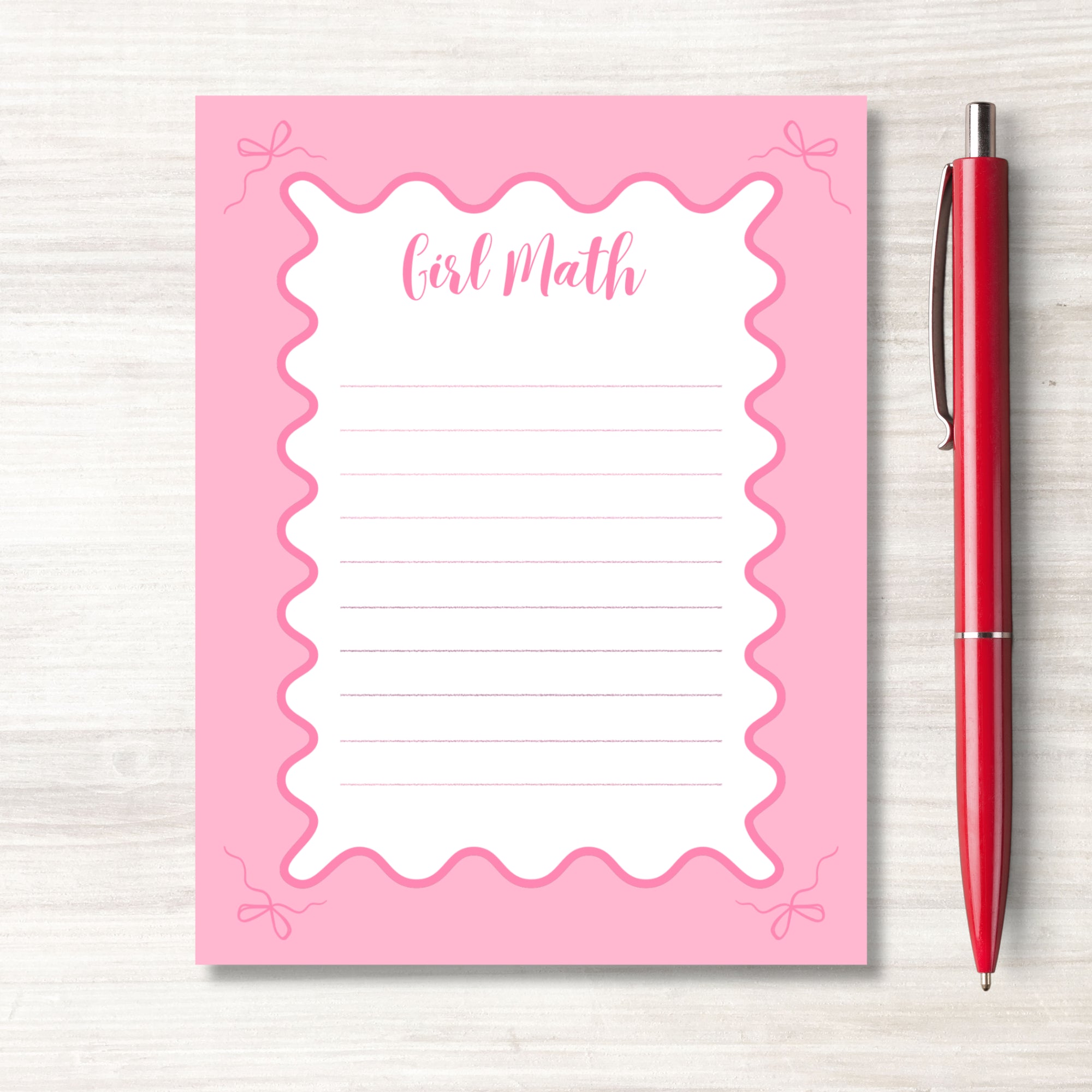 Girl Math Notepad