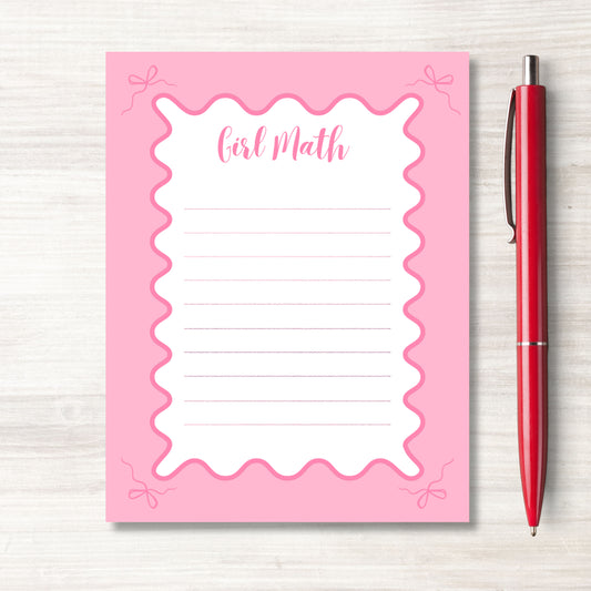 Girl Math Notepad