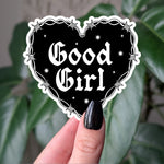 Good Girl Sticker | Gothic Heart Coquette Aesthetic Decal