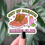 Out of Breath Hiking Club Sticker – Funny Hiking Sticker