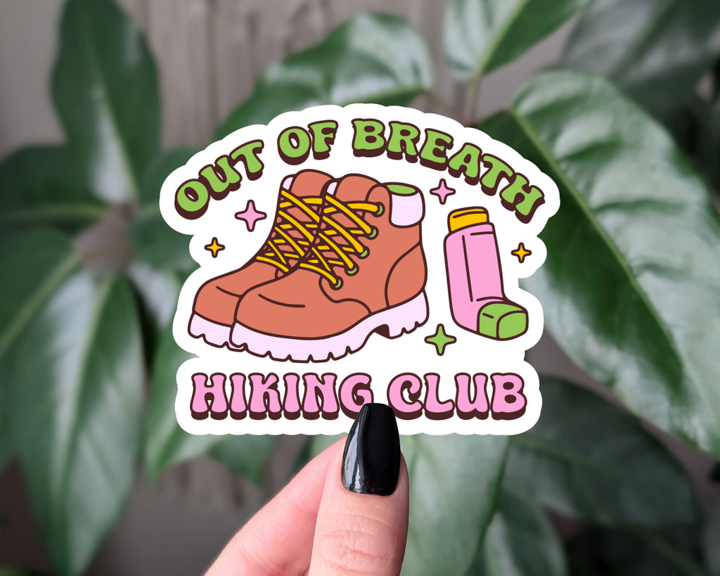 Out of Breath Hiking Club Sticker – Funny Hiking Sticker
