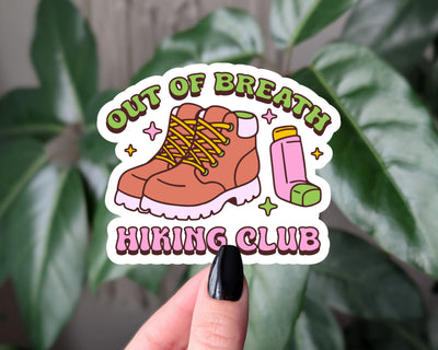 Out of Breath Hiking Club Sticker – Funny Hiking Sticker