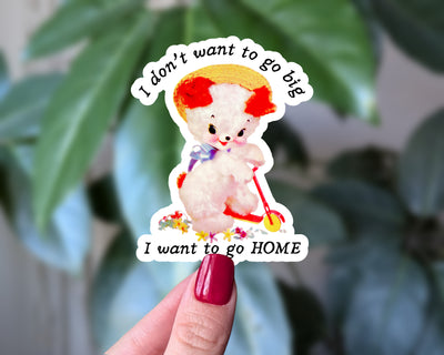 Vintage Cute Dog Scooter Sticker – I Want to Go Home